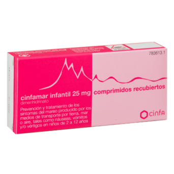 Cinfamar Infantil 25 Mg 4 Comprimidos