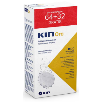 KIN Oro Tabletas Limpiadoras 64 + 32 Uds