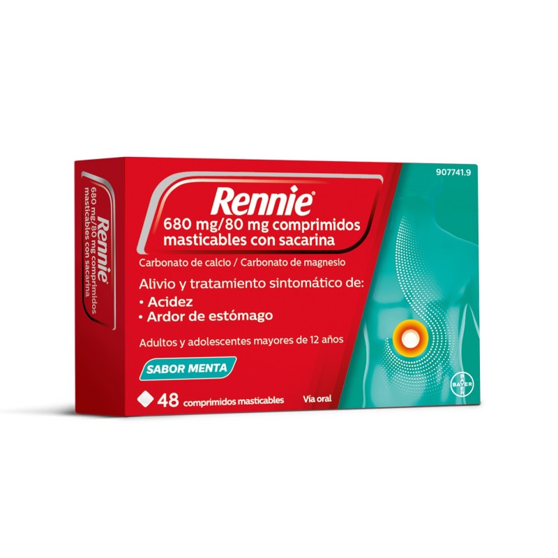Rennie 48 Comprimidos Masticables Menta Sacarina
