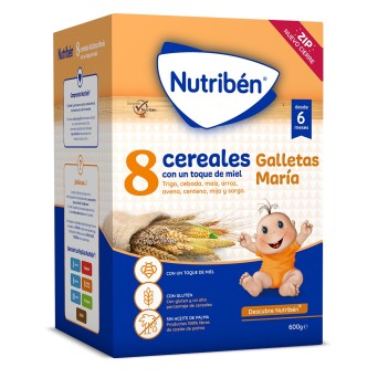 Nutriben 8 Cereales Miel Galleta María 600g