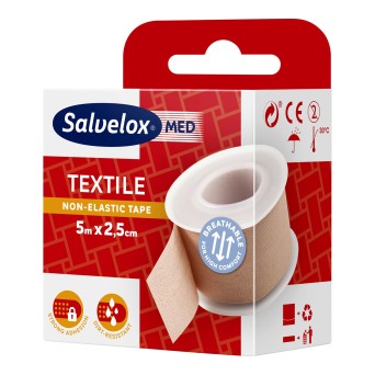Salvelox Esparadrapo Textil Rosa 5 M X 2.5 Cm